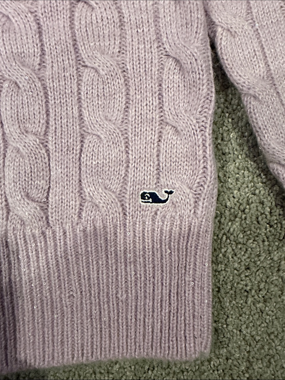 Vineyard Vines Sequin Cable Crew Sweater - Picture 3 of 5